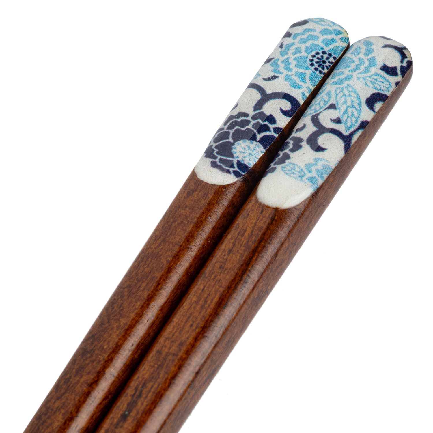 Blue Peony Premium Japanese Chopsticks detail