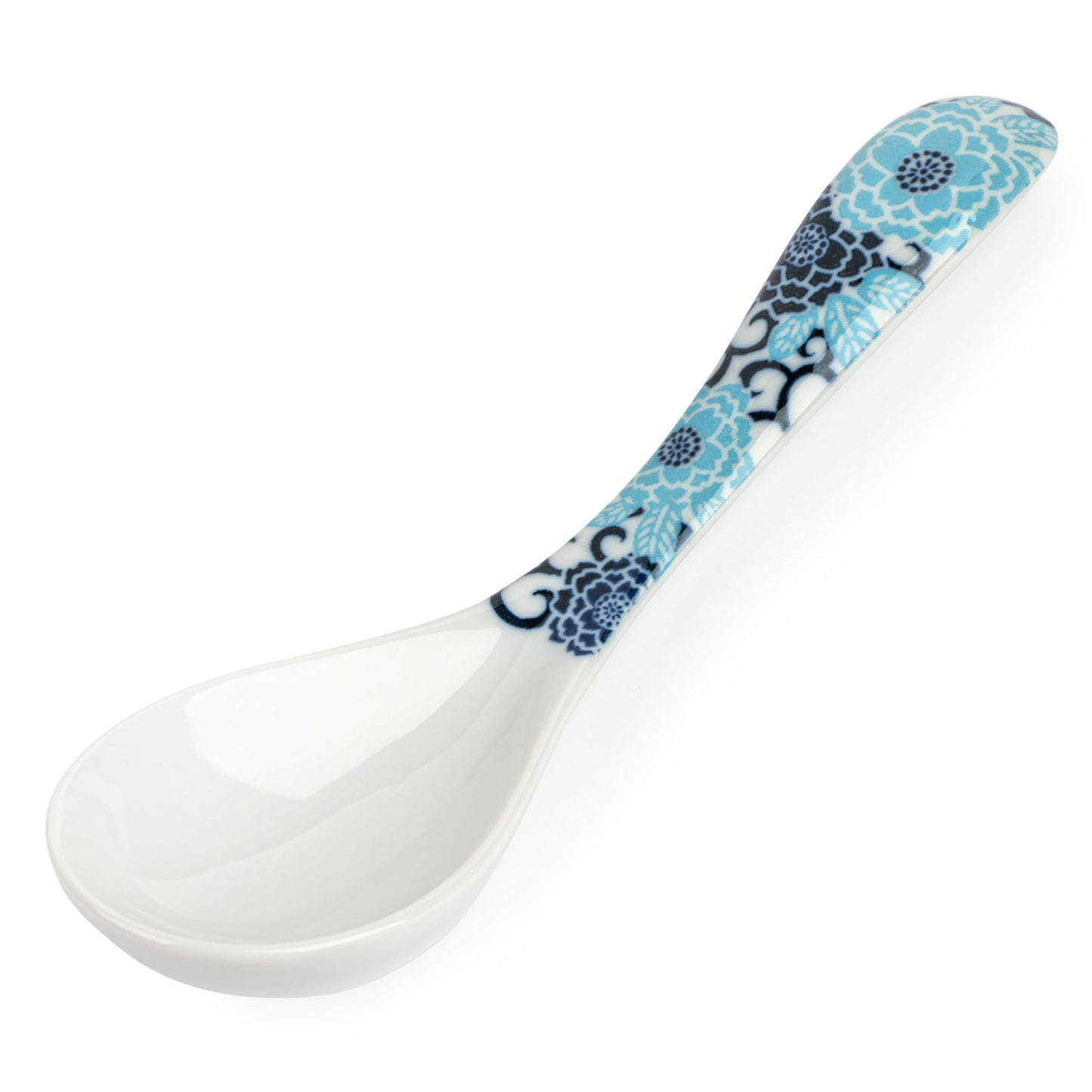 Blue Peony Japanese Soup Spoon