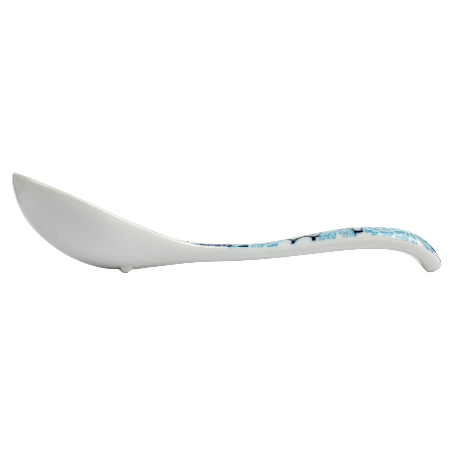 Blue Peony Japanese Soup Spoon side