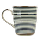 Blue Stripe Ceramic Japanese Tea Mug side