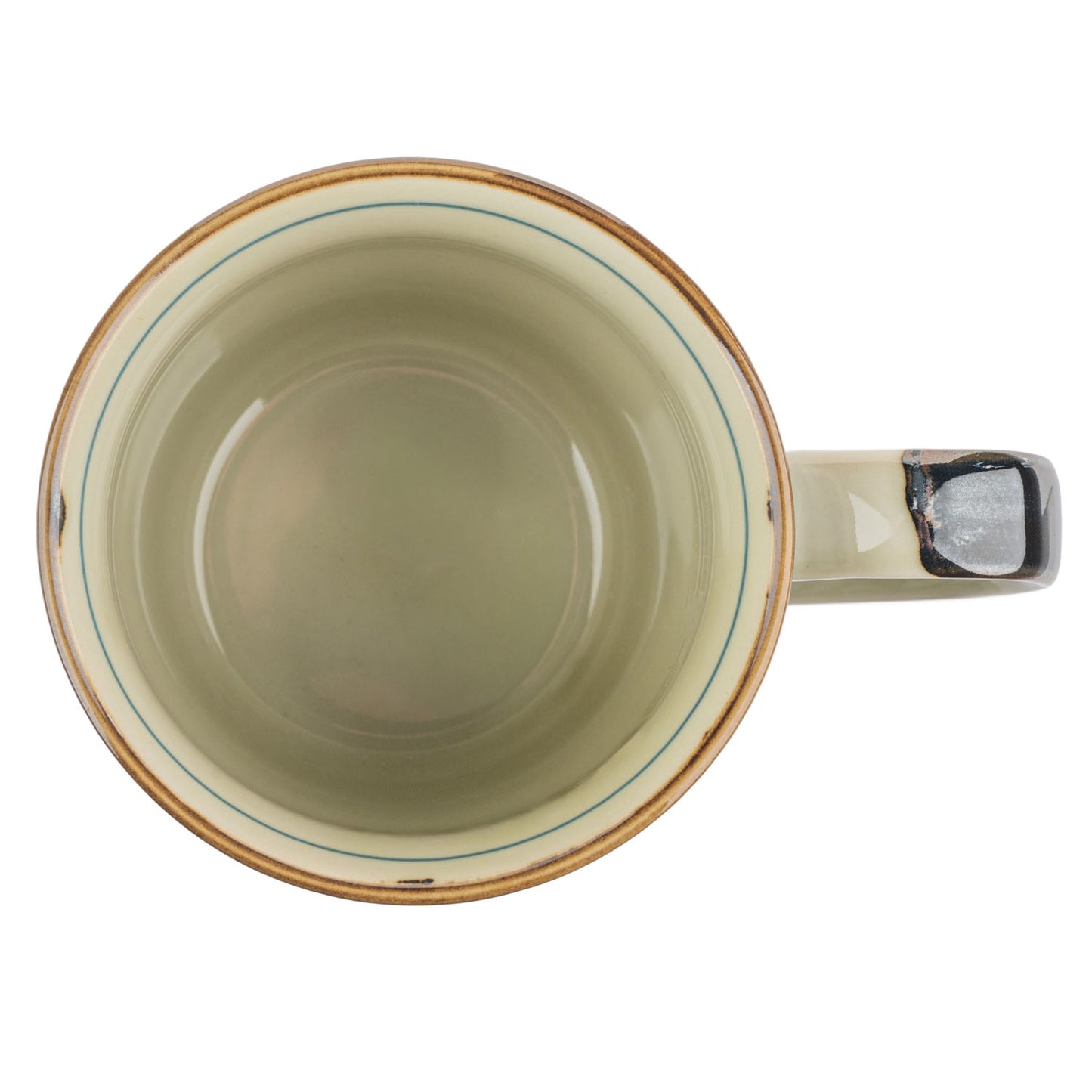 Blue Stripe Ceramic Japanese Tea Mug top