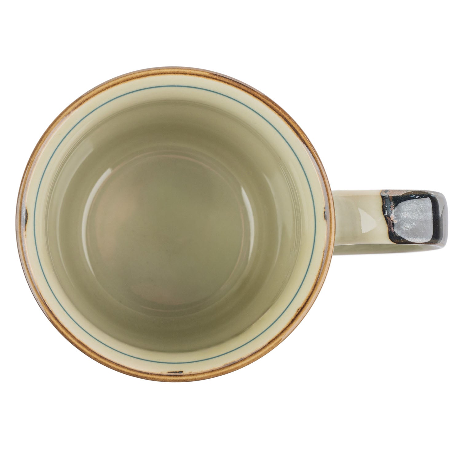 Blue Stripe Ceramic Japanese Tea Mug top