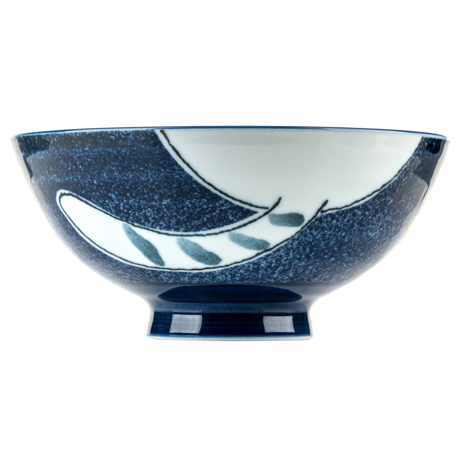 Blue Tabby Cat Japanese Large Rice Bowl side