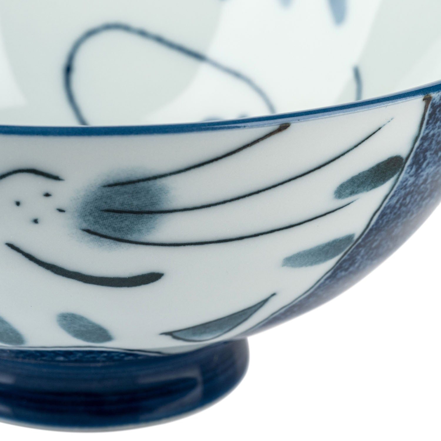 Blue Tabby Cat Japanese Large Rice Bowl detail