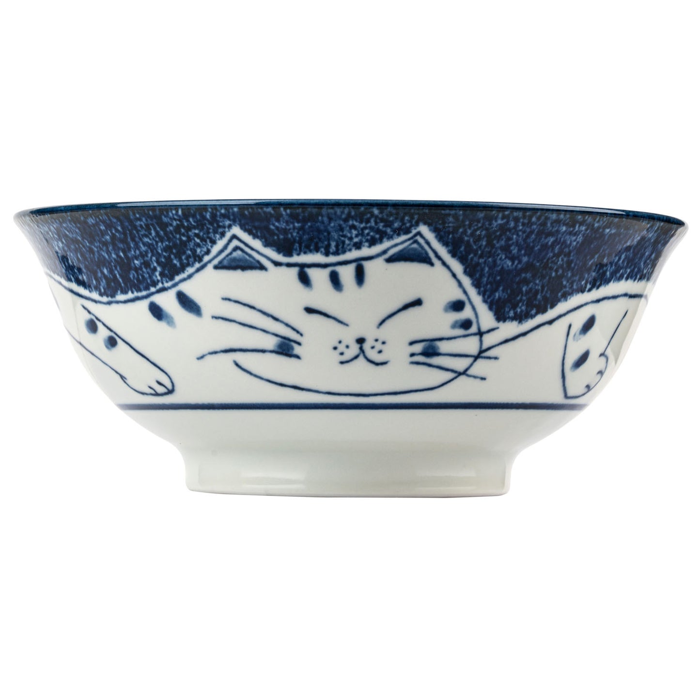 Blue Tabby Cat Japanese Ramen Bowl front side 