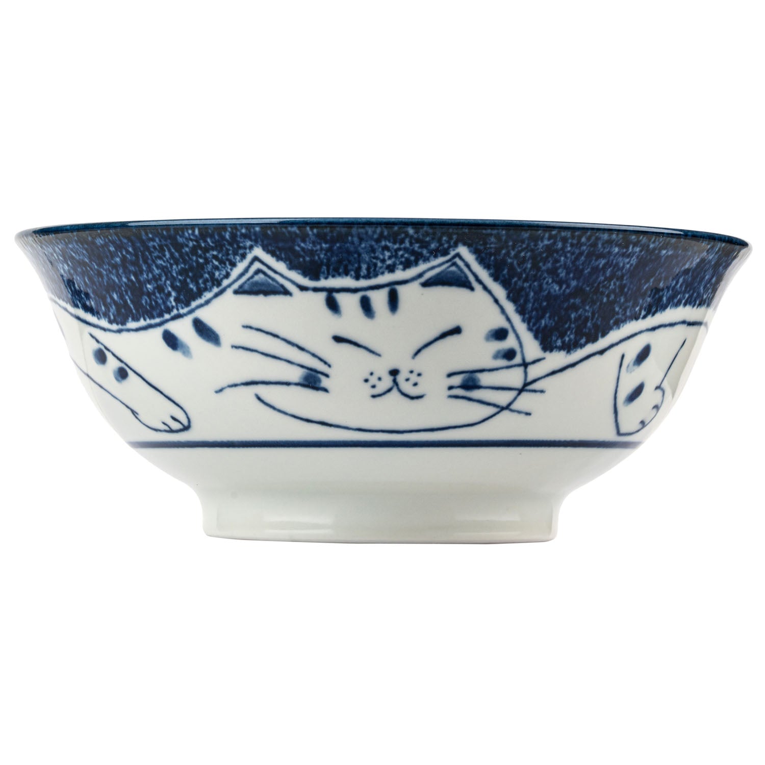 Blue Tabby Cat Japanese Ramen Bowl front side 