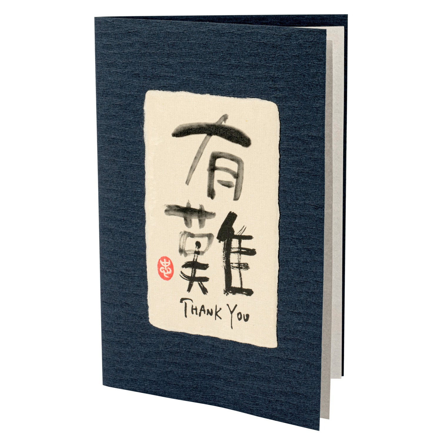 Blue Thank You Japanese Kanji Card