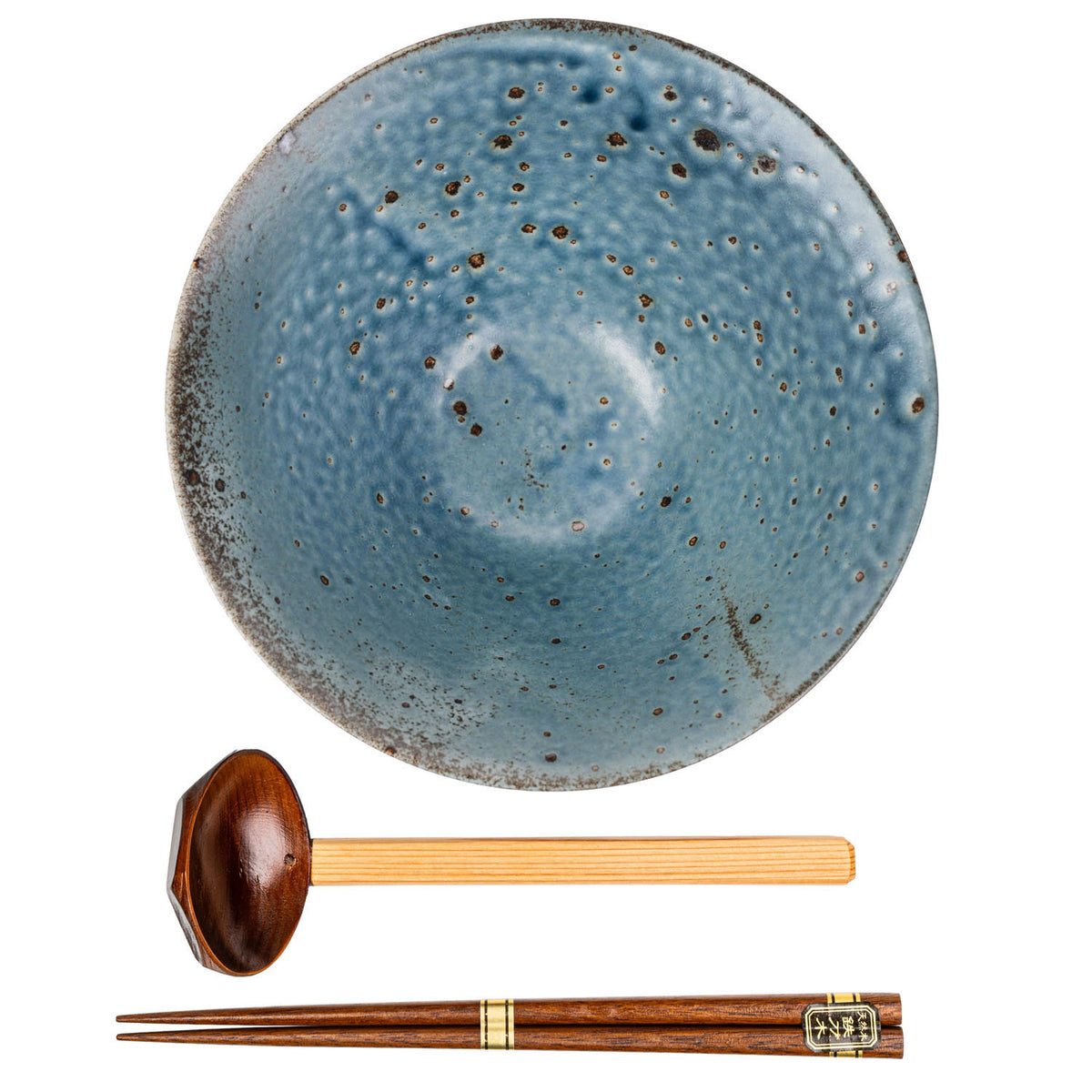 Blue Wabi Sabi Premium Japanese Ramen Bowl Set