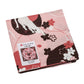 Brown and Pink Cat Japanese Handkerchief folded