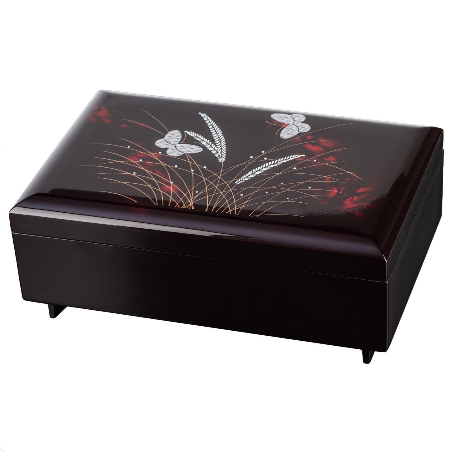 Butterfly Japanese Lacquer Musical Jewellery Box