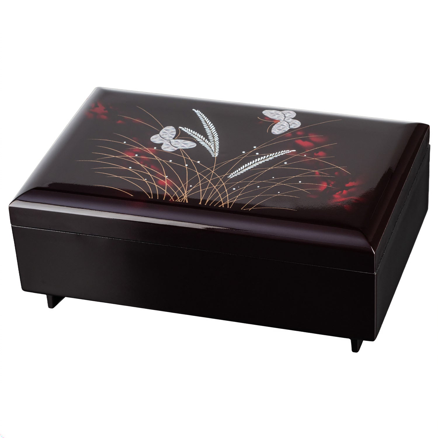 Butterfly Japanese Lacquer Musical Jewellery Box