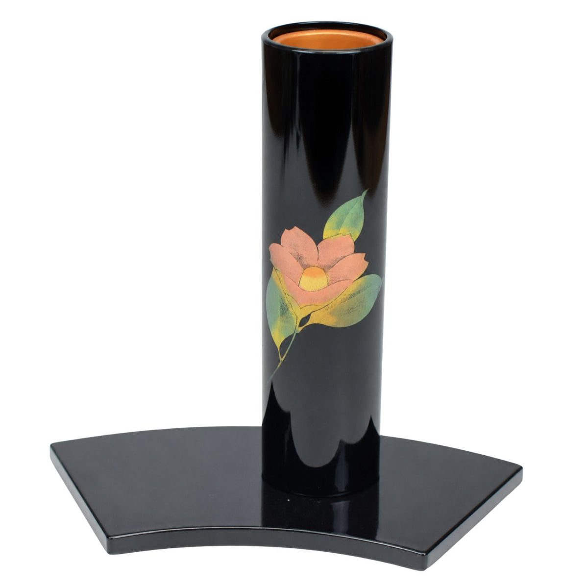 Camellia Small Japanese Lacquer Vase