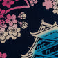 Castle and Cherry Blossoms Japanese Cotton Tenugui detail