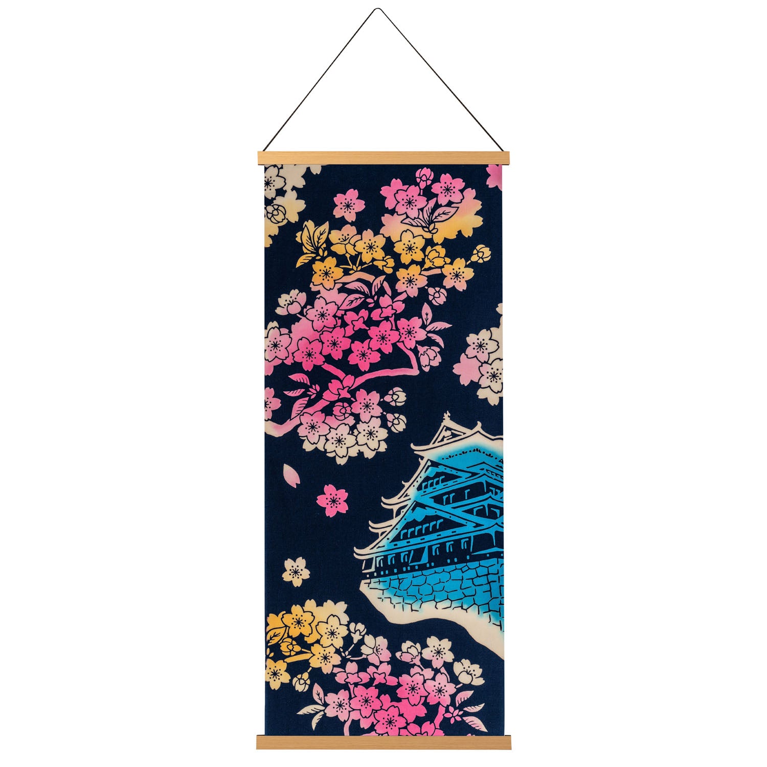 Castle and Cherry Blossoms Japanese Tapestry Set