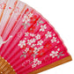 Cat and Pink Cherry Blossom Japanese Folding Fan detail