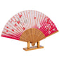 Cat and Pink Cherry Blossom Japanese Folding Fan and stand