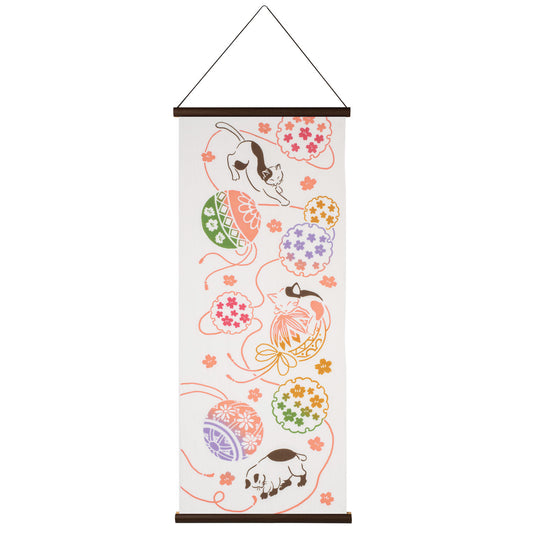 Cats and Temari Japanese Tapestry Set