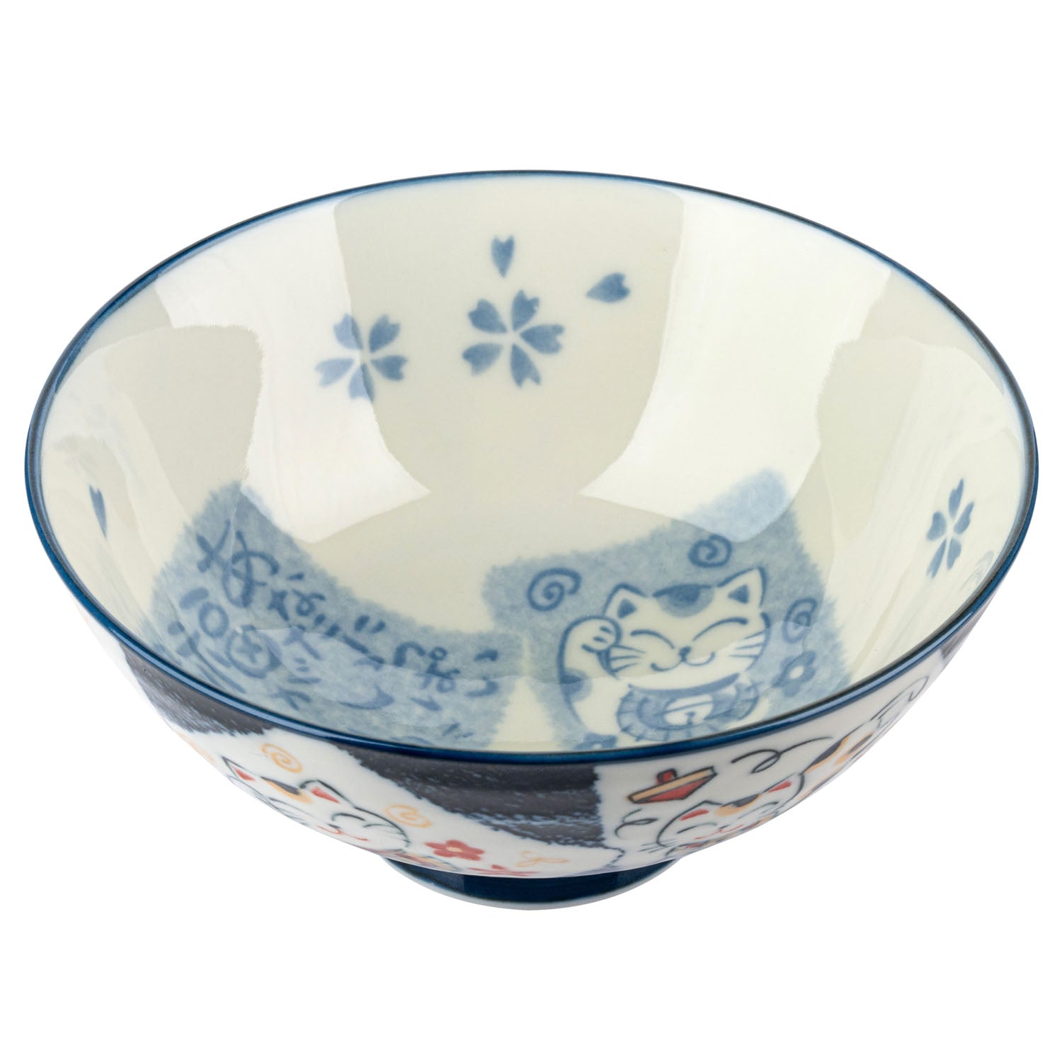 Cats Happiness Japanese Large Rice Bowl open