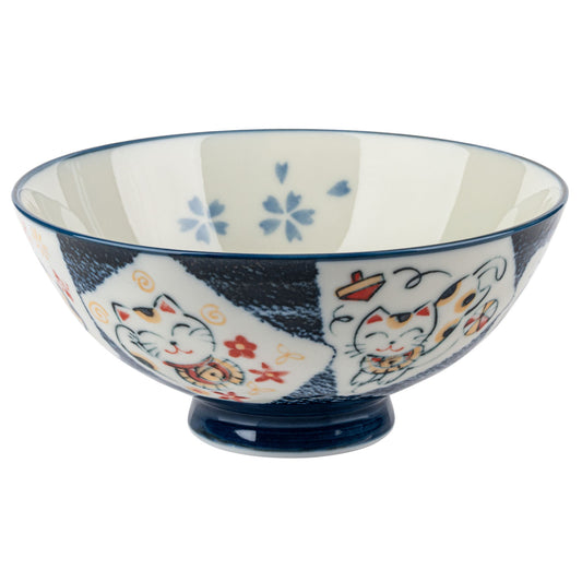 Cats Happiness Japanese Large Rice Bowl