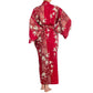 Cherry Blossom Print Long Red Yukata