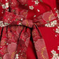 Cherry Blossom Print Long Red Yukata