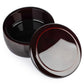 Chestnut Round Japanese Lacquer Obento Box open