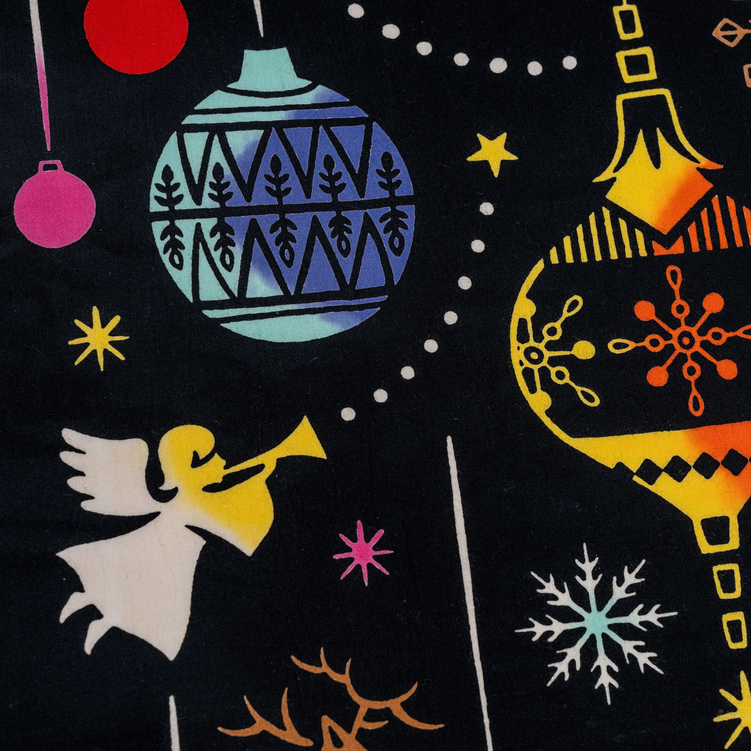 Christmas Merry Go Round Japanese Cotton Tenugui detail