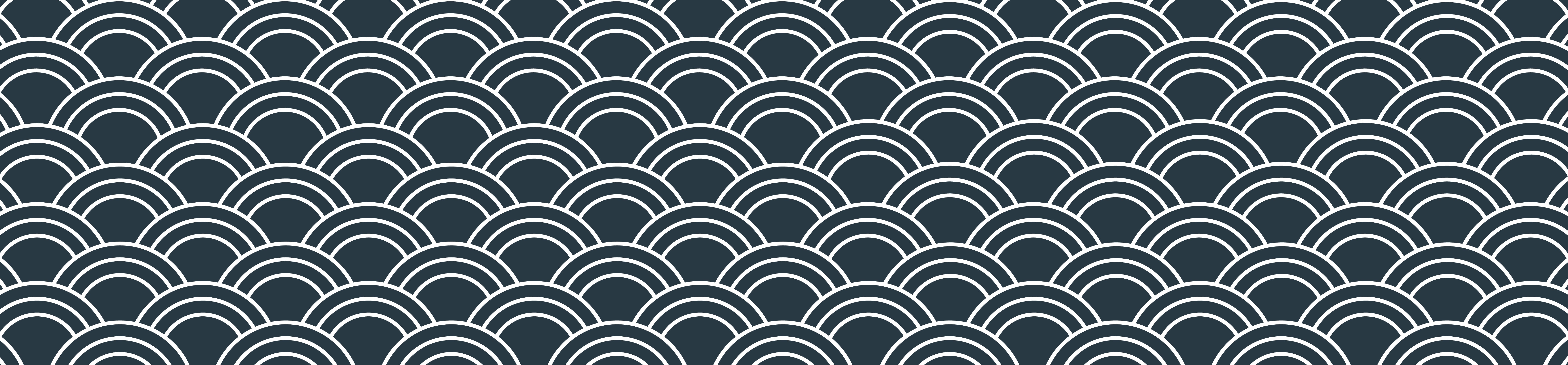 A seamless pattern of white and grey curved lines making continuous scalloped forms on a dark blue backdrop
