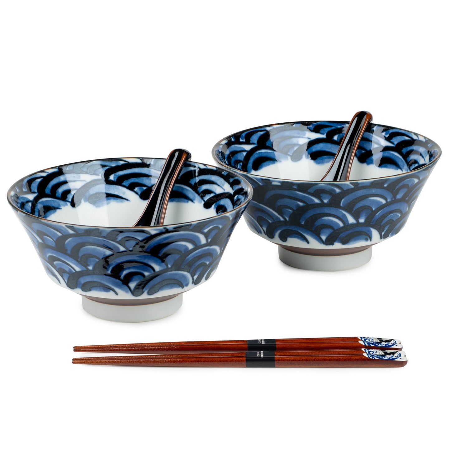 Cool Blue Wave Japanese Ramen Bowl Gift Set