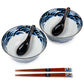 Cool Blue Wave Japanese Ramen Bowl Gift Set top