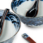 Cool Blue Wave Japanese Ramen Bowl Gift Set detail