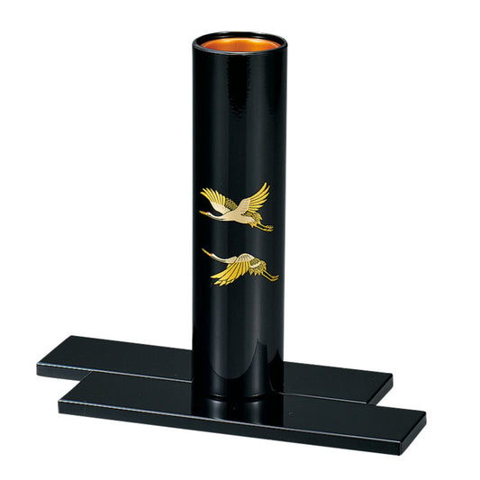 Cranes Small Japanese Lacquer Vase