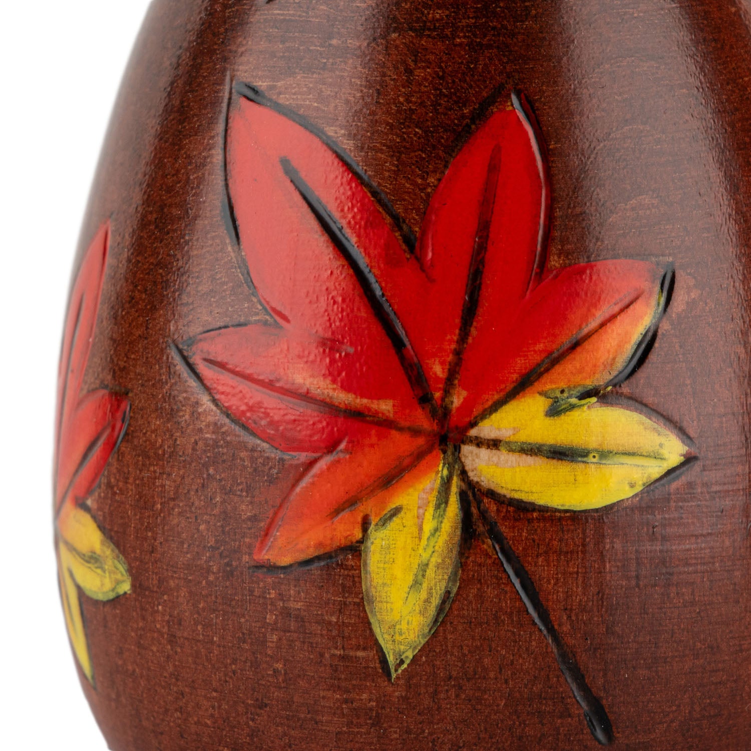 Cute Girl Maple Leaf Japanese Kokeshi Doll detail