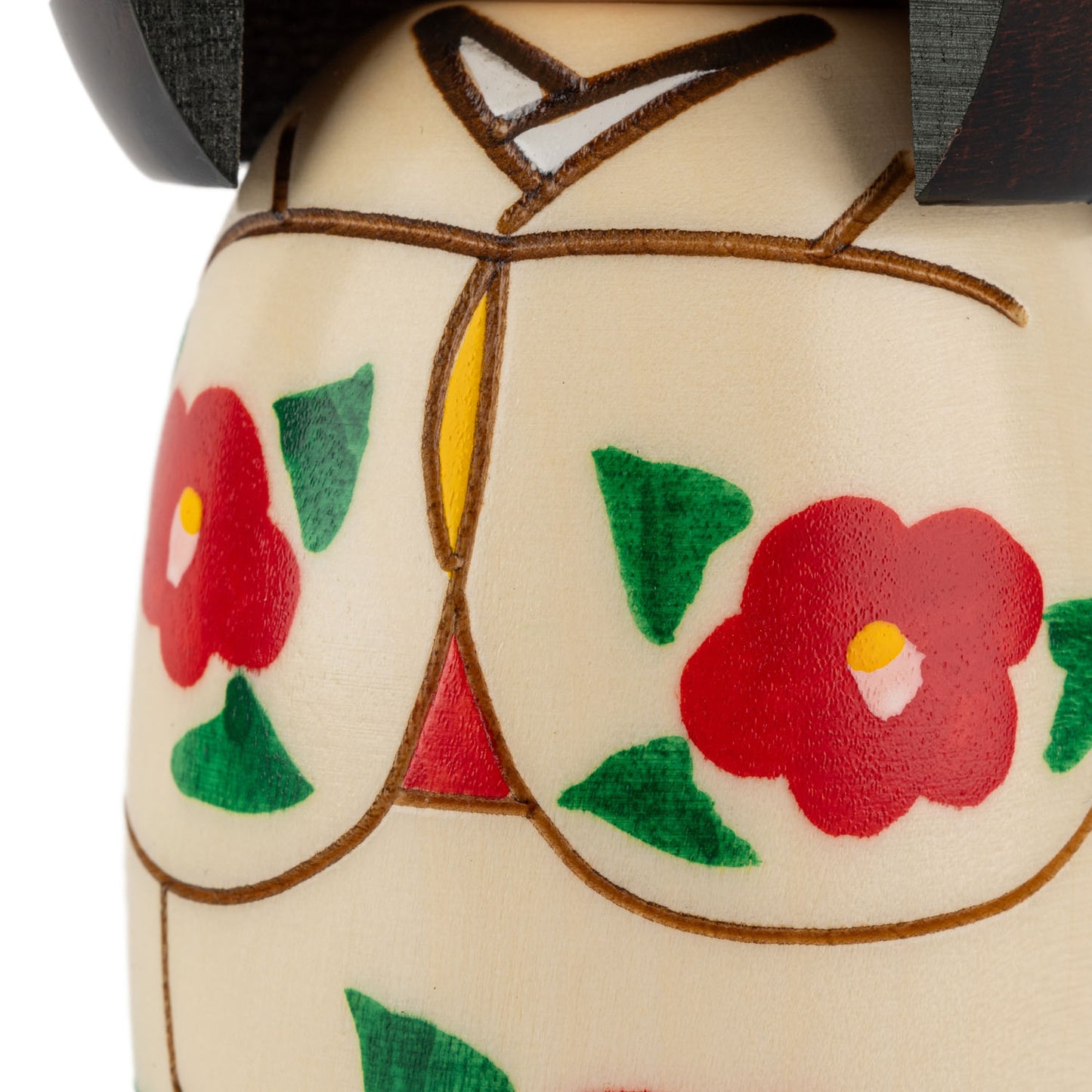 Cute Girl with Ribbon Japanese Kokeshi Doll detail