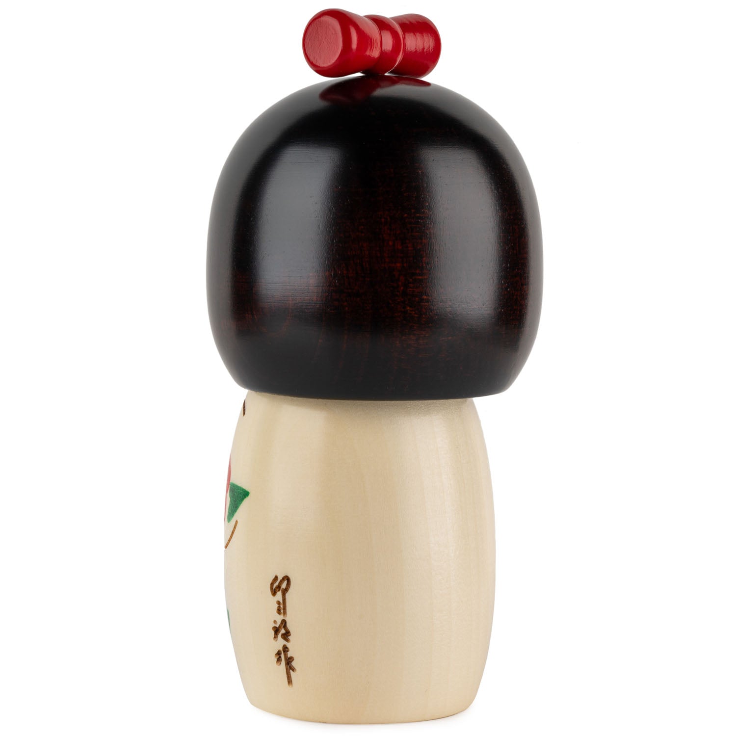 Cute Girl with Ribbon Japanese Kokeshi Doll back