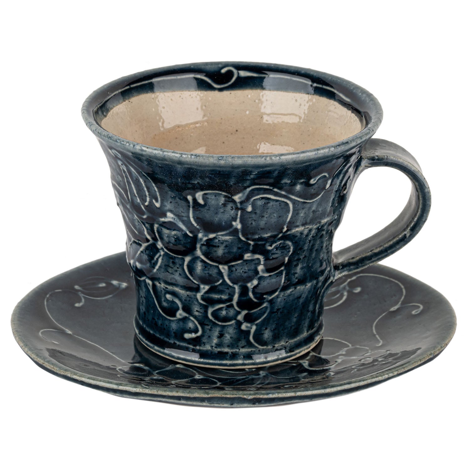 Denim Blue Grape Japanese Cup and Saucer