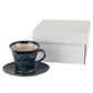 Denim Blue Grape Japanese Cup and Saucer and gift box