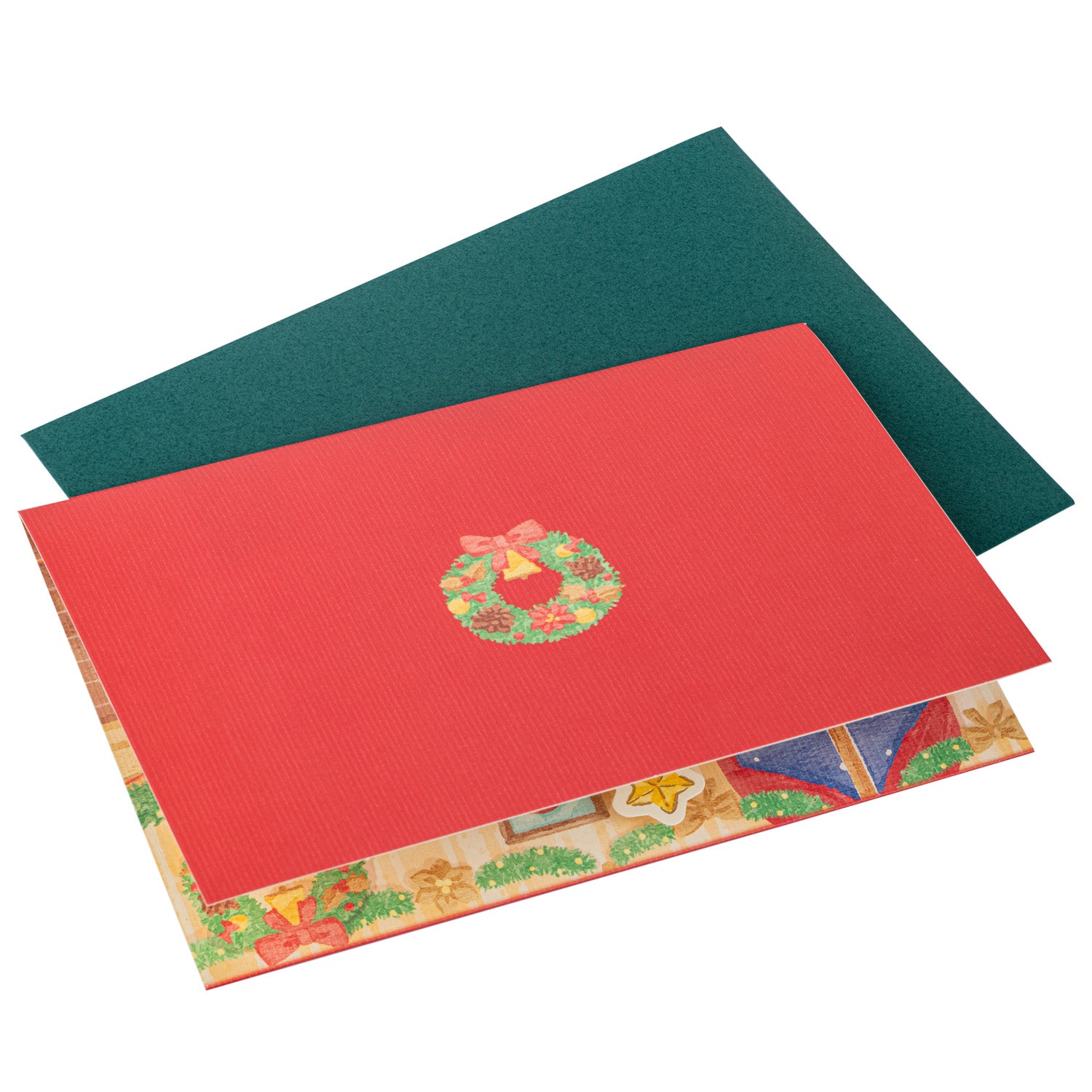 Dog and Cat Pop Up Japanese Christmas Card back and envelope
