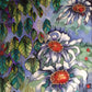 Dog Daises and Falling Leaves Silk Painting Greetings Card detail