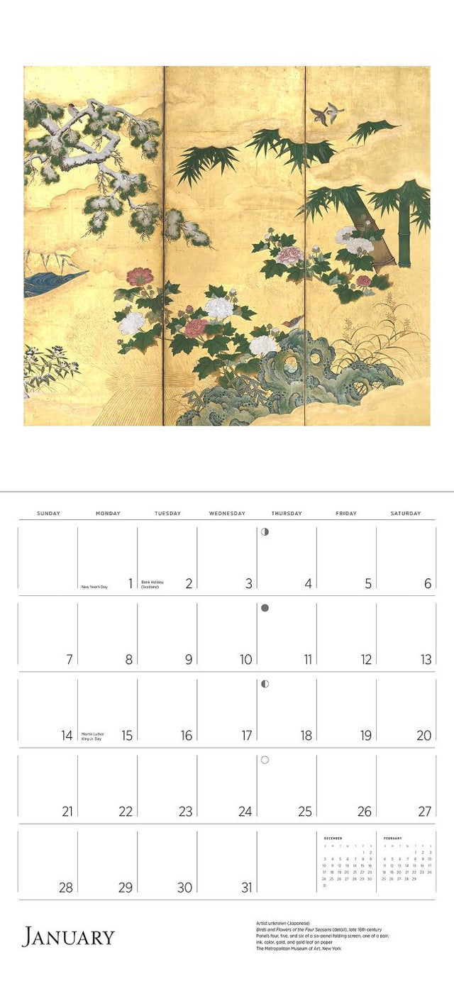 Dreams of Edo Scrolls and Screens 2024 Japanese Calendar month