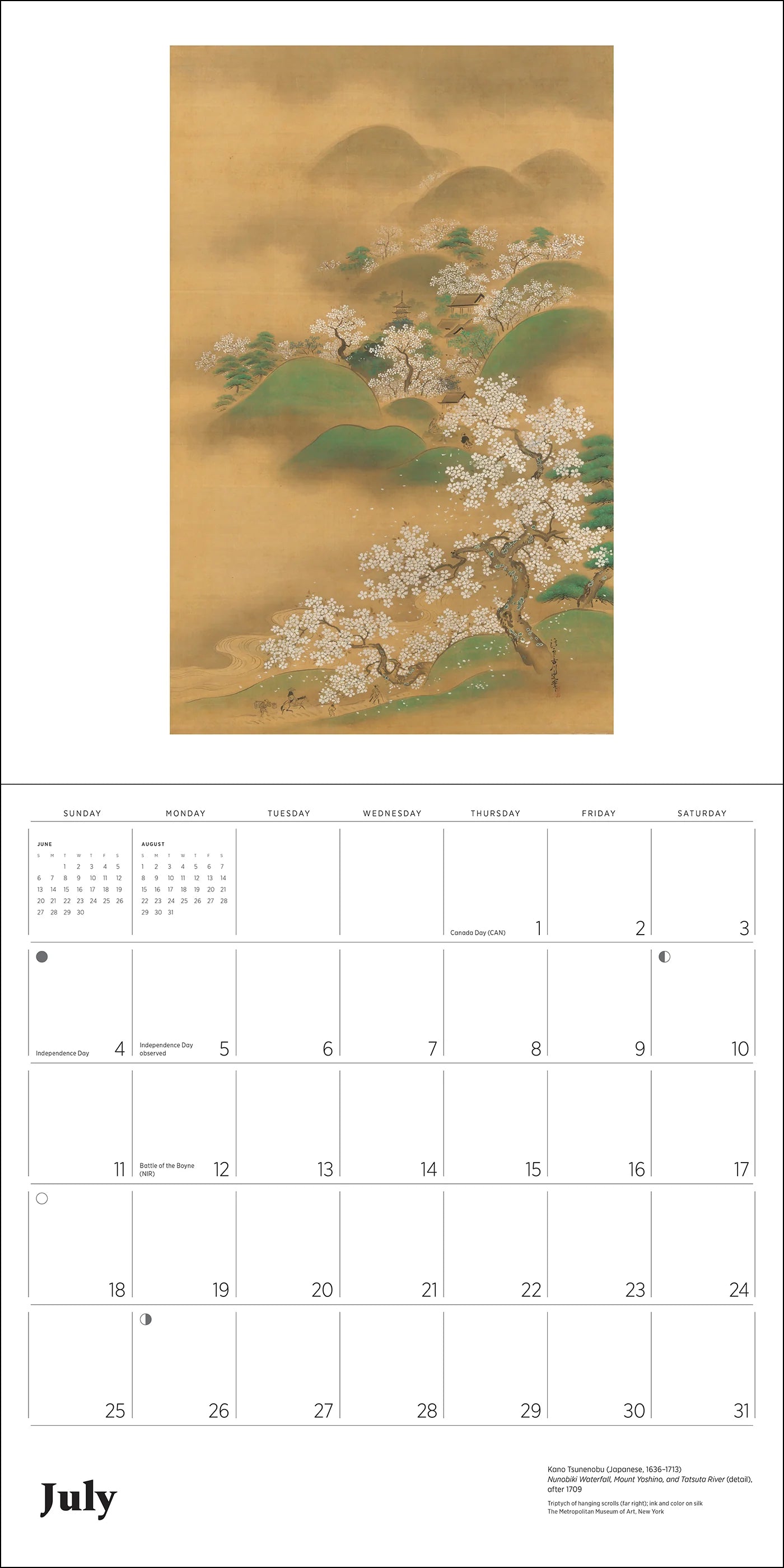 Dreams of Edo Scrolls and Screens Japanese 2027 Calendar example month 3