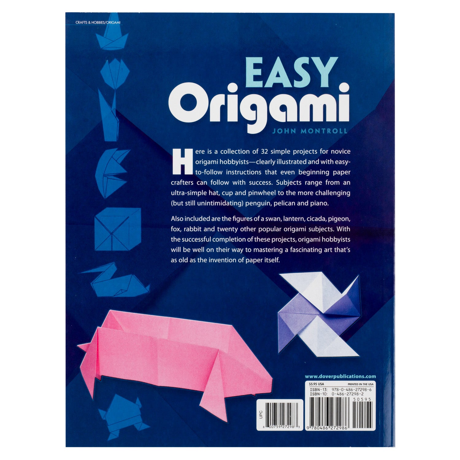 Easy Origami Book Over 30 Simple Projects back