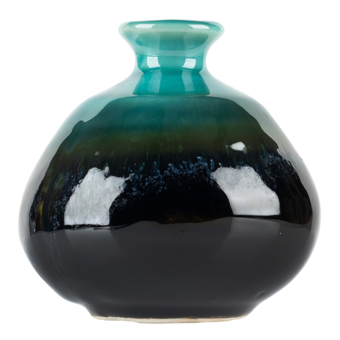 Emerald and Black Japanese Mini Vase side