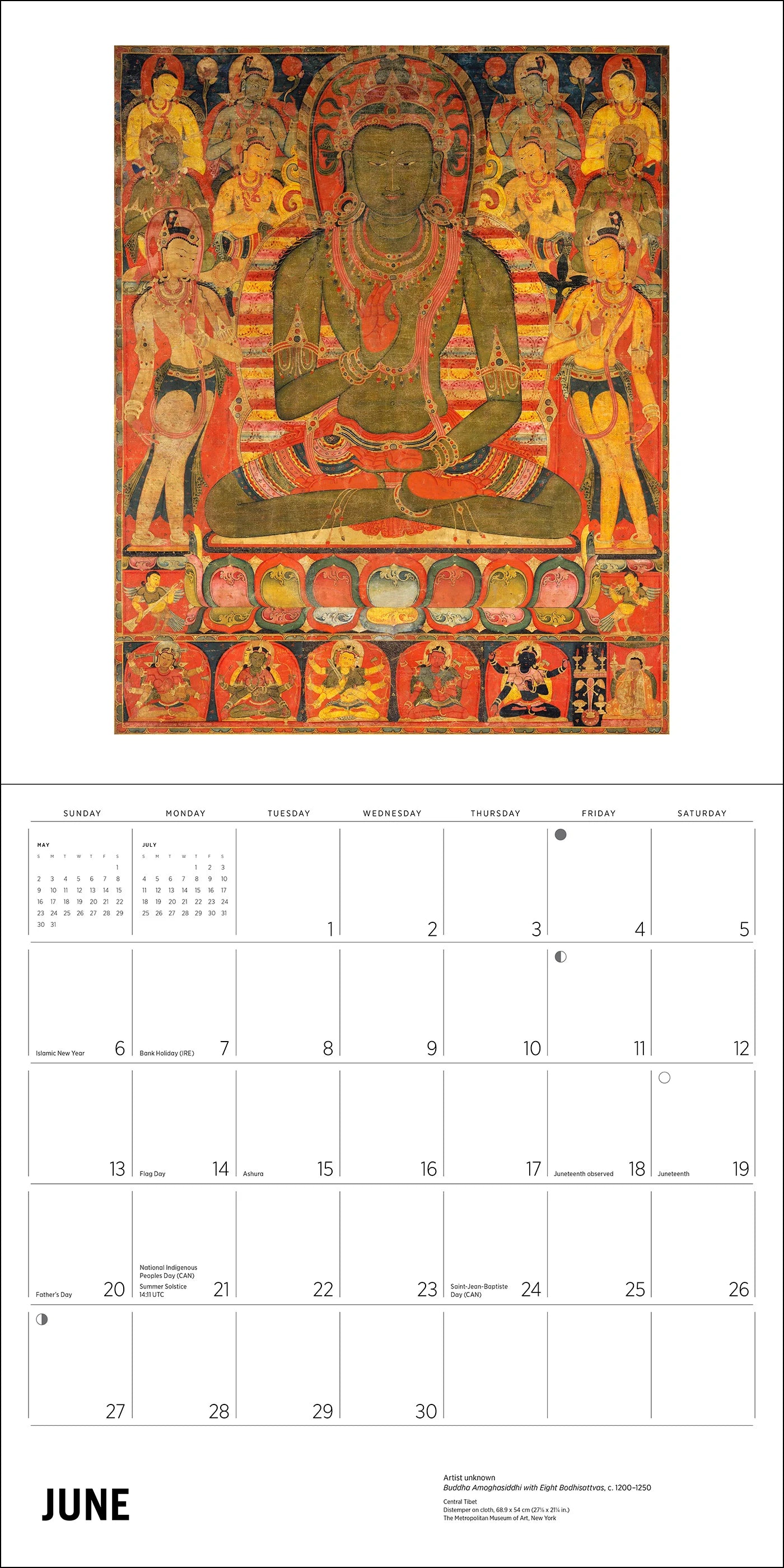 Enlightenment Buddhist Paintings 2027 Japanese Calendar example month 4