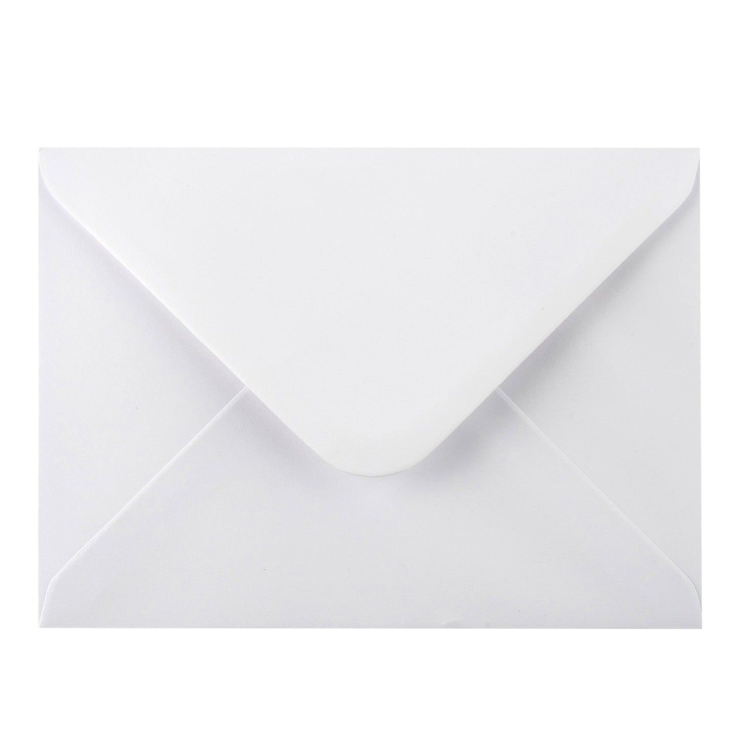 Close-up of a closed white envelope with focus on pointed flap