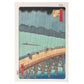 Evening Squall on the Great Bridge in Atake Woodblock Print