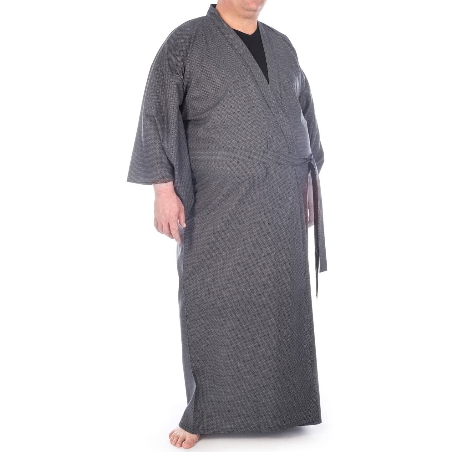 Extra Large Mens Black Cotton Japanese Yukata