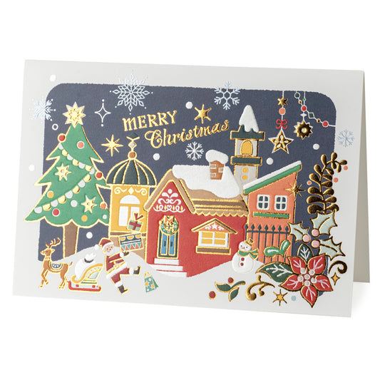 Festive Winters Night Japanese Christmas Card