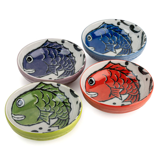 Fish 4 Piece Japanese Sauce Dish Gift Set