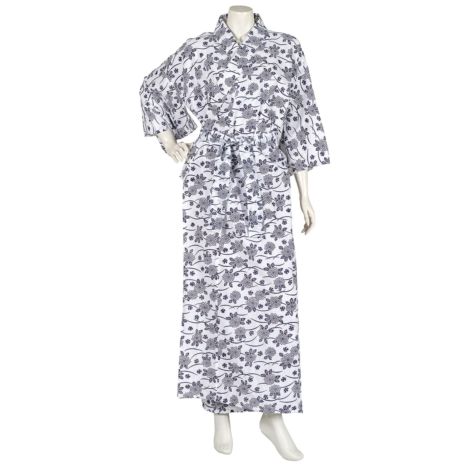 Floral Cotton Japanese Nemaki Kimono